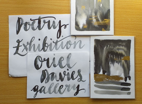 Brush Lettering samples for the Oriel Davies Gallery by Alice Draws the Line