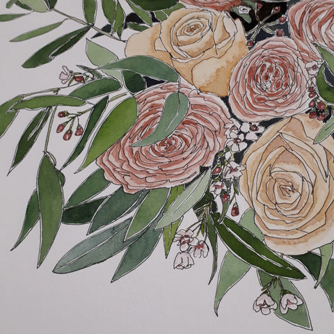 Preserving wedding flowers by Alice Draws the Line as original artwork