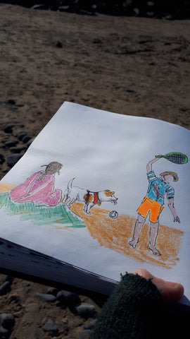 Children playing on the beach by Alice Draws the Line