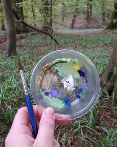 Working in gouache out in the woods by Alice Draws the Line