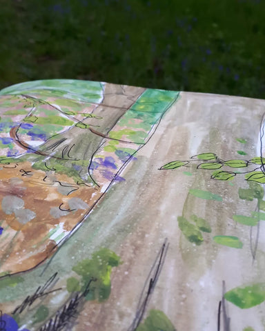 The rain marks on the gouache by Alice Draws the Line