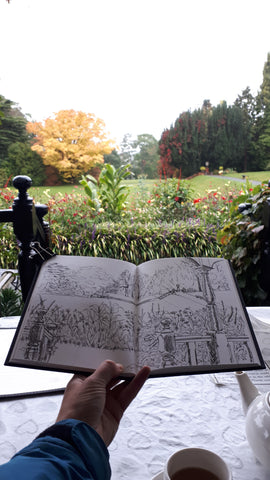 Sketching at the tea room by Alice Draws the Line