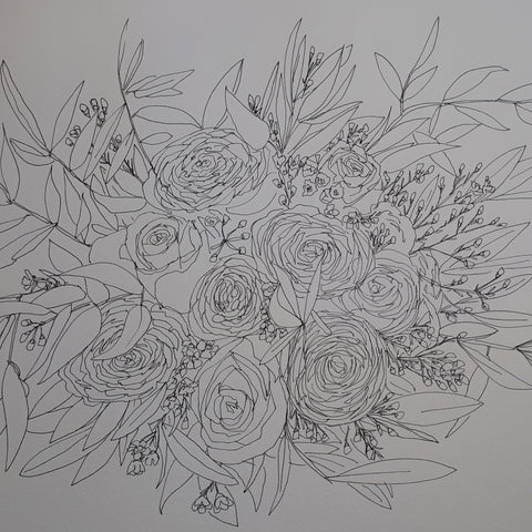 Wedding bouquet preservation by Alice Draws the Line the drawn line