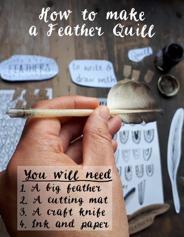 what you need to make a quill pen from a feather
