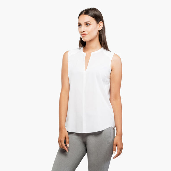 Women's Juno Sleeveless Blouse - White | Ministry of Supply