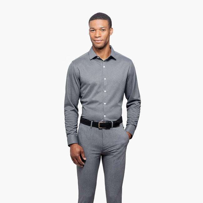 Men's Apollo Dress Shirt - Charcoal Oxford | Ministry of Supply