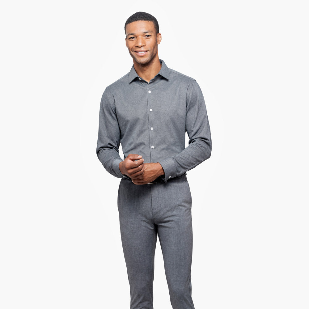 Men's Apollo Dress Shirt - Charcoal Oxford | Ministry of Supply