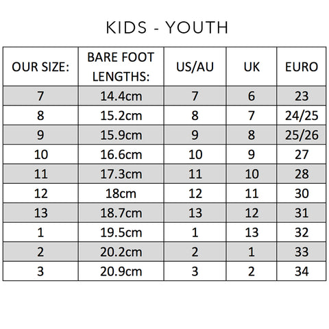 SIZING CHART – Jumbo Ugg Australia