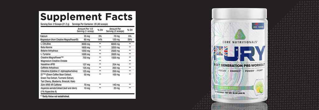 Core Nutritionals Fury Nutritional Info