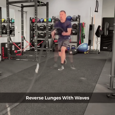 Reverse lunge with small waves fitness warehouse