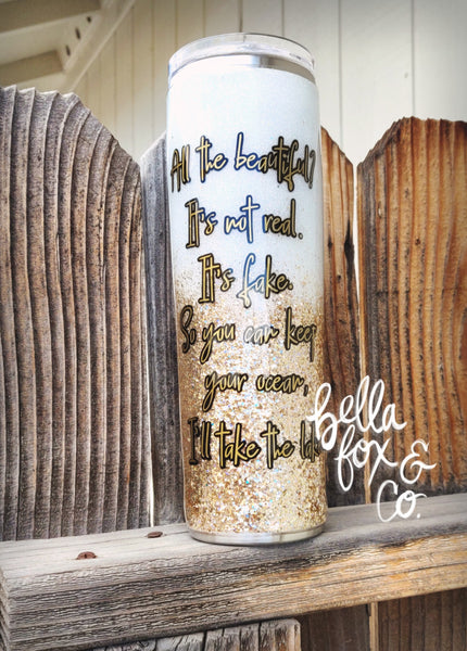 Custom Reading Girl Glitter Tumbler **FREE SHIPPING – Bella Fox & Co.