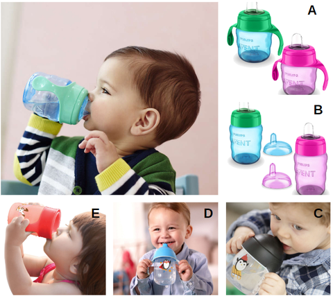 Bumkins Baby and Toddler Cups Sip Cup Spill Proof Training Drinking