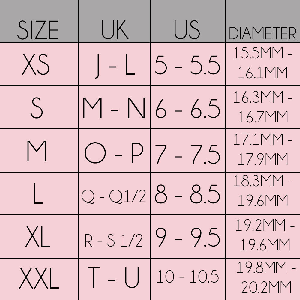 Wish Ring Sizing Chart