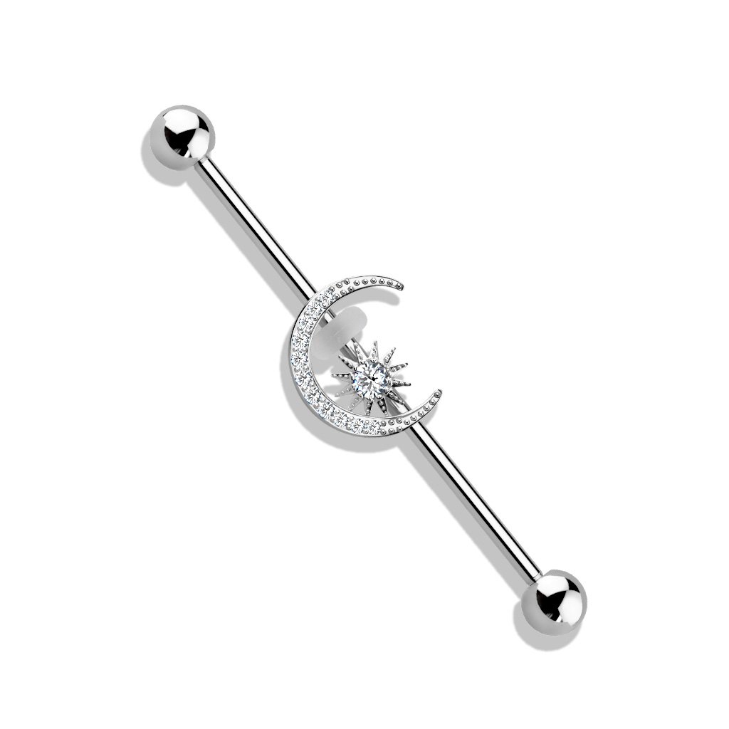 Crystal Butterfly Industrial Barbell - Cherry Diva