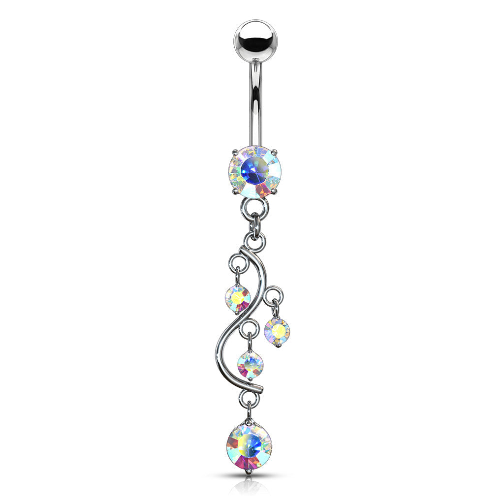 YEUHTLL 3 Colors Devil Heart Navel Belly Button Rings 14G