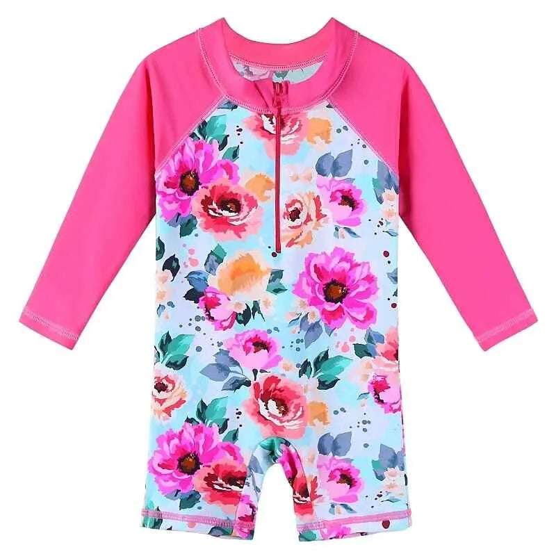 Baby Floral Long Sleeve Swimsuit