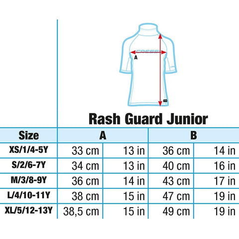 Rash guard Junior Unisex sizes