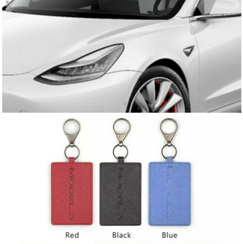Red, Black, Blue Tesla Model 3 Key Card Holder
