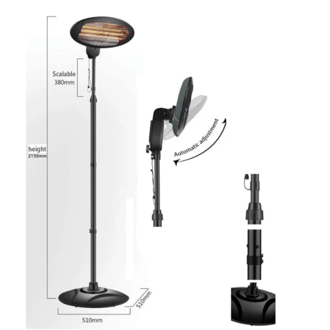 Premium Outdoor Electric Infrared Patio Heater 1500W