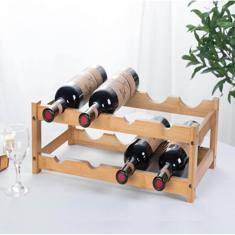 Premium Natural Bamboo Wine Storage Rack Wine Display