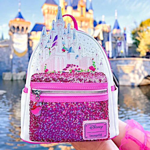 DISNEY'S SLEEPING BEAUTY PRINCESS AURORA ILLUSTRATION MINI BACKPACK BY  LOUNGEFLY