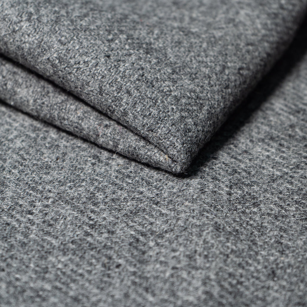 Plain Black Tweed Wool Fabric