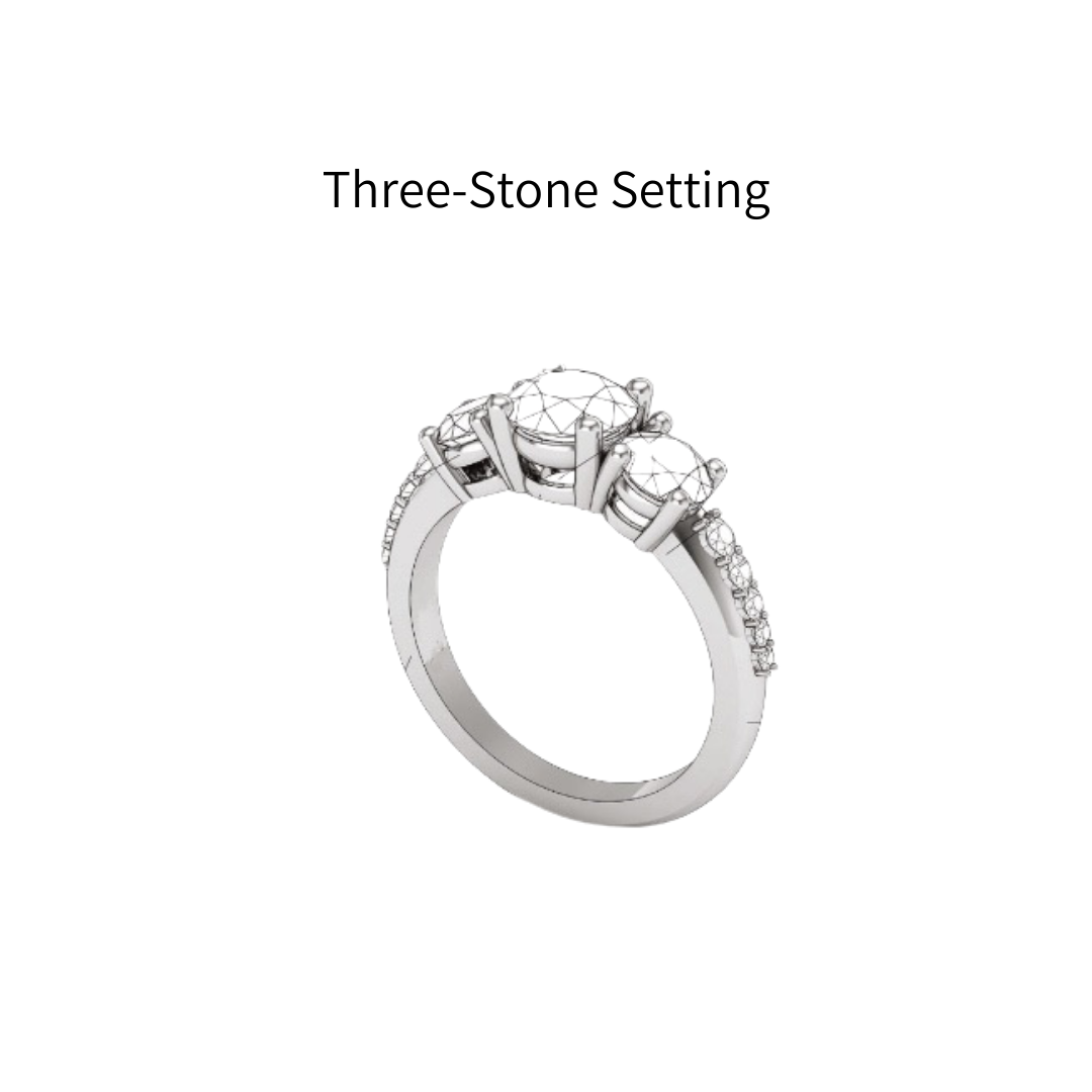 three stone ring setting