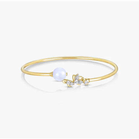 Lotus Lavender Jade Twisty Bangle (14K Gold)