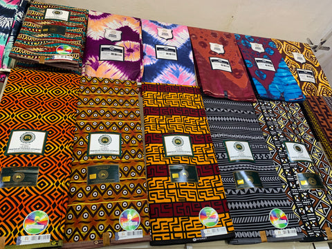 Some of the beautiful African fabrics of our new 