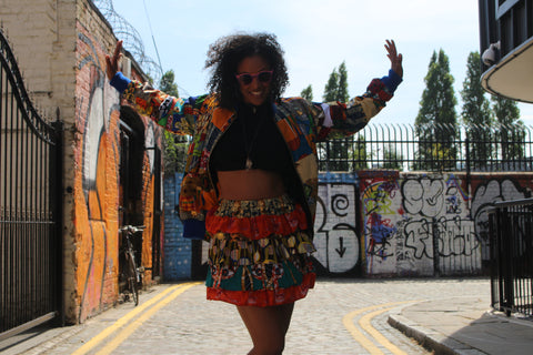 African Clothing Outfit / Patchwork Jacket With Patchwork Skirt