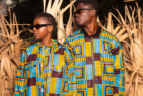 African Jackets In Blue Kente / African Clothing Made In Gambia