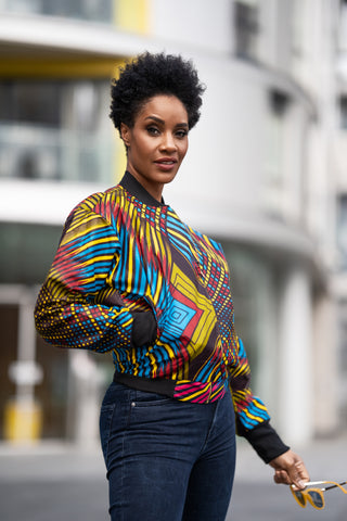 African bomber jacket in wow print