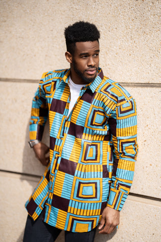 Festival Shirt In Blue kente