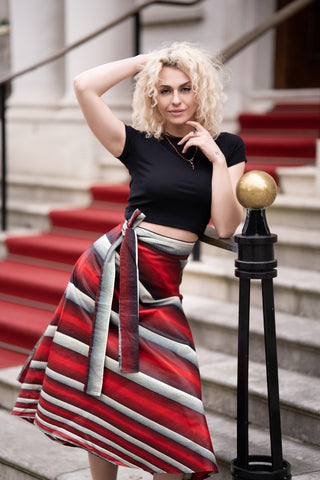 African Maxi Skirt In Gorgeous Red Ankara