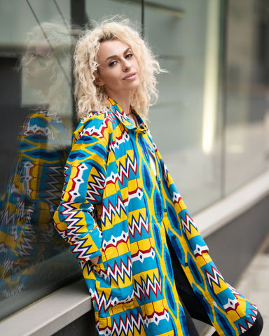 Women's African Shirt In Amazing Kente