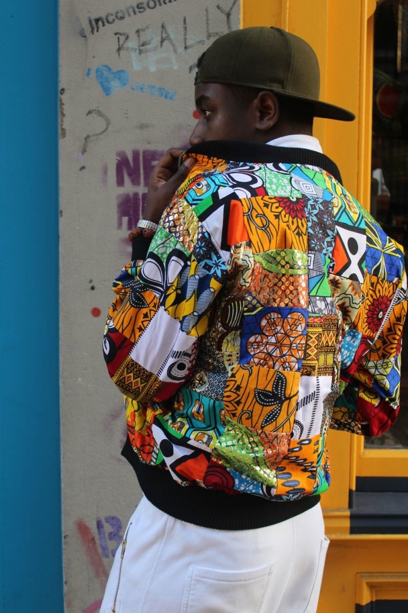 capítulo sutil Cortar chaqueta bomber patchwork, chaqueta africana, ropa de fiesta– The Continent  Clothing