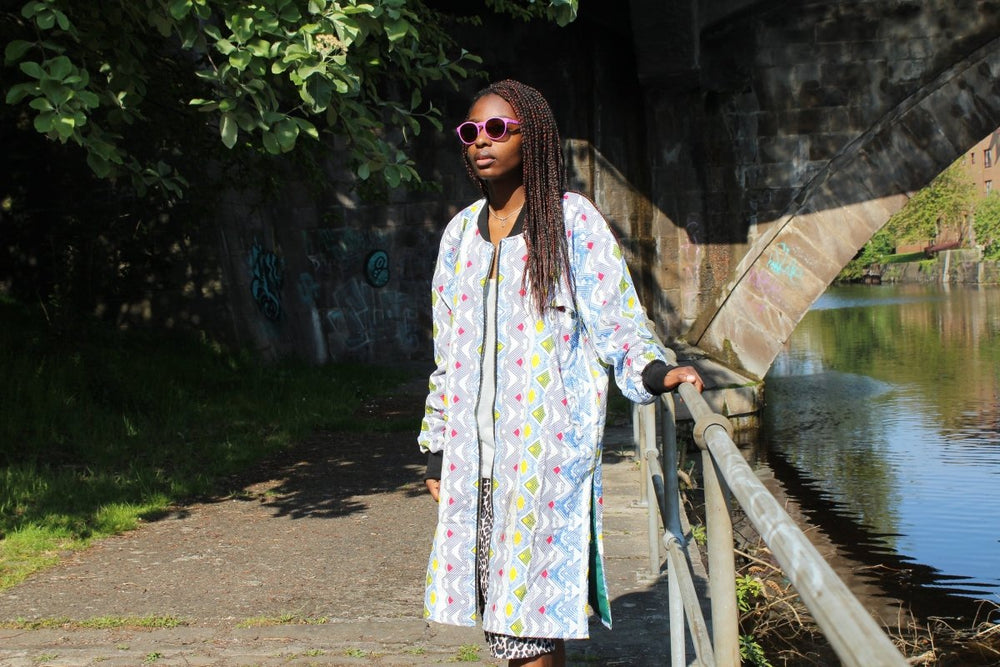 African Coat in White Ankara Print - Festival Clothing– The Continent ...