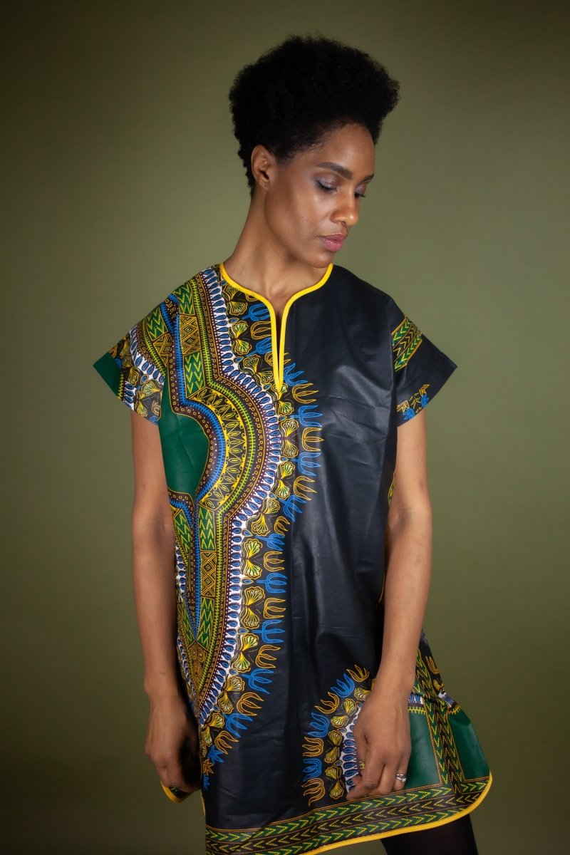 African Shift Dress Black Dashiki / Continent Clothing Made In Africa ...