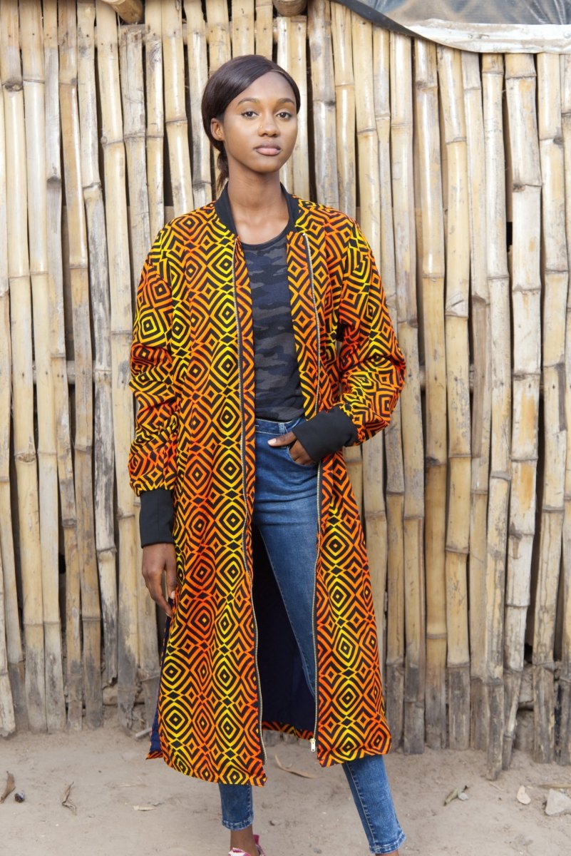 African Trench Coat in Orange / African Clothing / Made In Africa– The ...