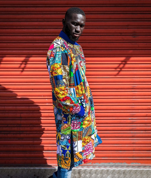 Festival Coat in Patchwork African Print - Multi Coloured Coat– The ...