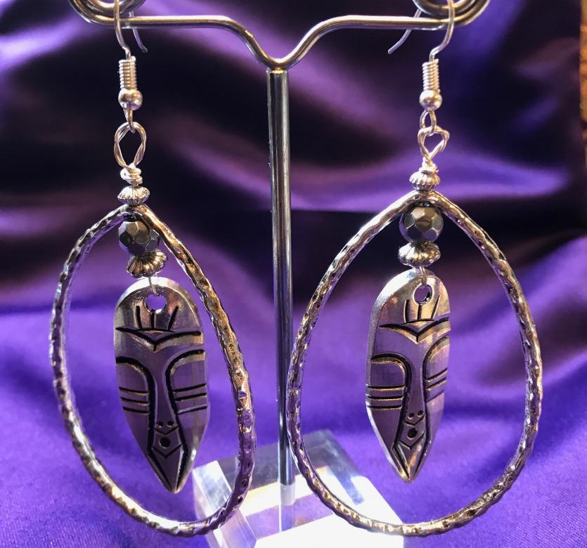 African silver earrings