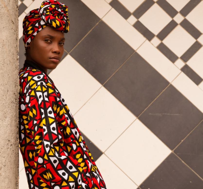 African Shirt in Earthy Mud Cloth