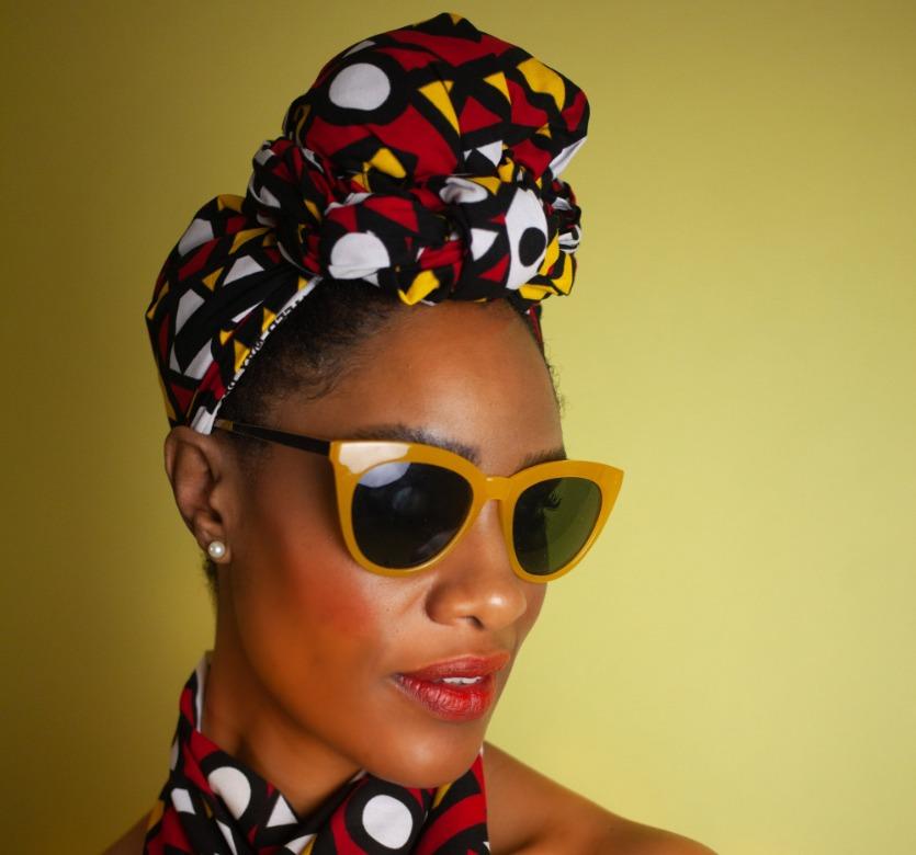 African Headwrap In Electric Red