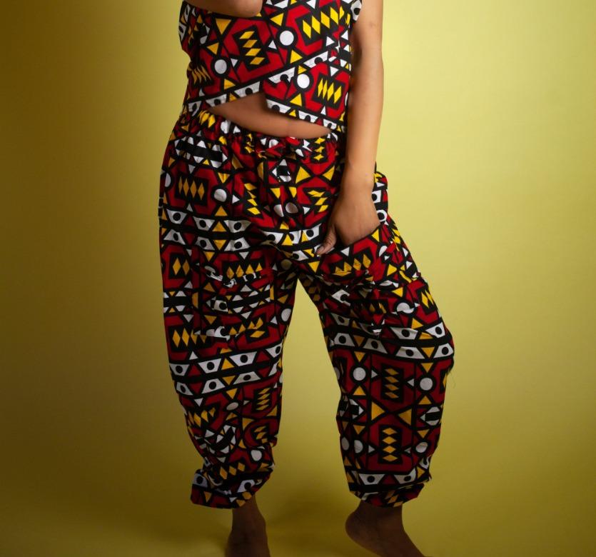 Women's African Trousers In Electric Red