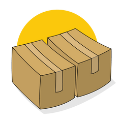 An illustration showing two boxes of WTF Notebooks