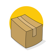 An illustration showing a box of WTF Notebooks