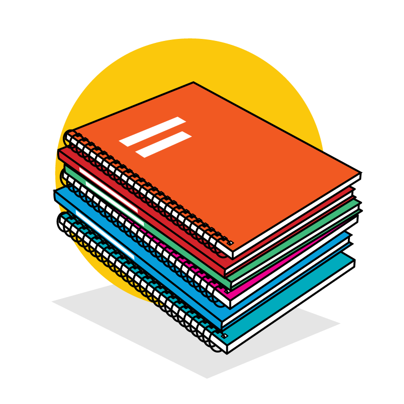 An illustration showing six WTF Notebooks