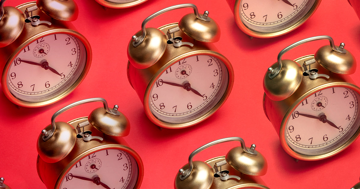 Alarm clocks representing work deadlines