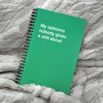 A funny academic planner titled: My opinions nobody gives a shit about