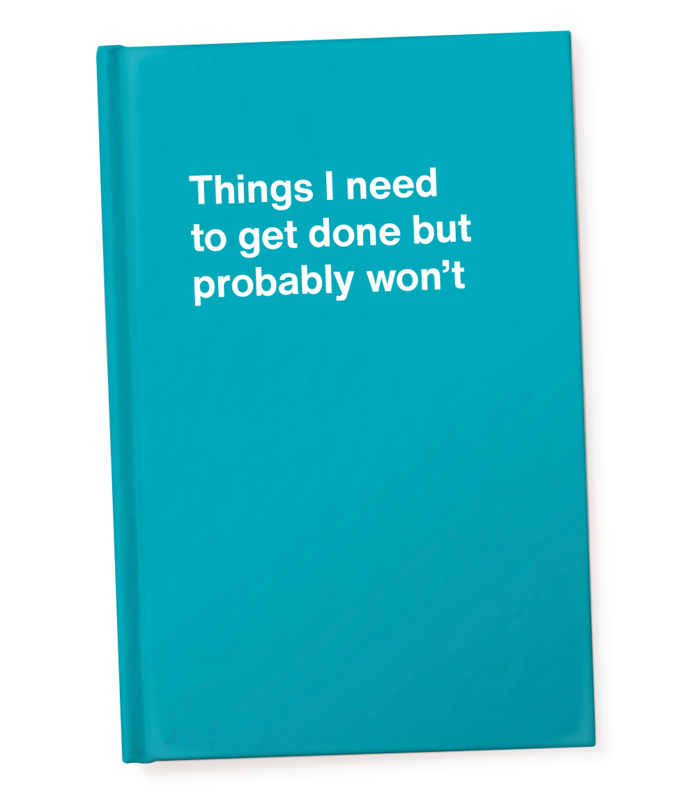 A hardcover WTF Notebook titled 